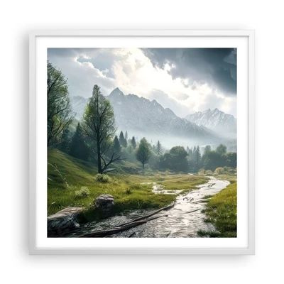 Poster in einem weißen Rahmen - Hin und zurück - 60x60 cm