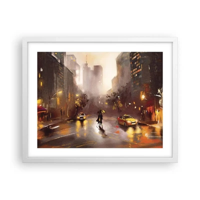 Poster in einem weißen Rahmen - Im Licht von New York - 50x40 cm