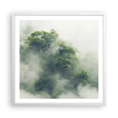 Poster in einem weißen Rahmen - In Nebel gehüllt - 60x60 cm