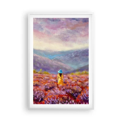 Poster in einem weißen Rahmen - In einer Lavendelwelt - 61x91 cm