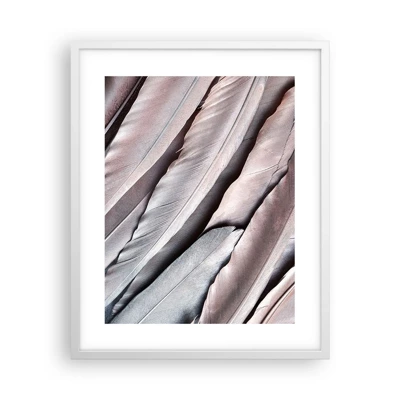 Poster in einem weißen Rahmen - In rosa Silber - 40x50 cm
