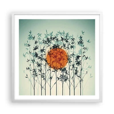 Poster in einem weißen Rahmen - Japanische Sonne - 60x60 cm