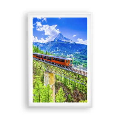 Poster in einem weißen Rahmen - Jetzt sind Alpen dran - 61x91 cm