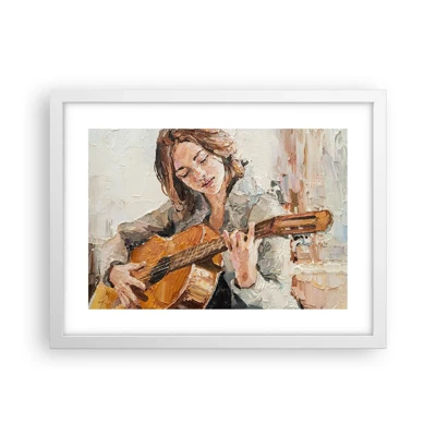 Poster in einem weißen Rahmen - Konzert für Gitarre und Mädchenherz - 40x30 cm