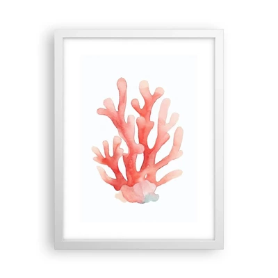 Poster in einem weißen Rahmen - Korallenfarbene Koralle - 30x40 cm
