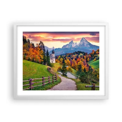 Poster in einem weißen Rahmen - Landschaftsartige Malerei - 50x40 cm