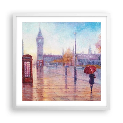 Poster in einem weißen Rahmen - Londoner Herbsttag - 50x50 cm