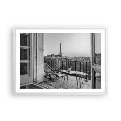 Poster in einem weißen Rahmen - Pariser Nachmittag - 70x50 cm