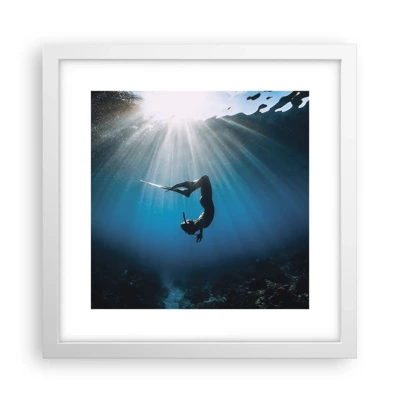 Poster in einem weißen Rahmen - Tanz unter Wasser - 30x30 cm