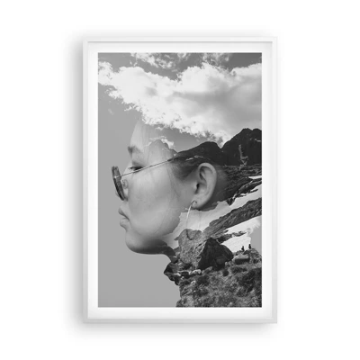 Poster in einem weißen Rahmen - Top und bewölktes Porträt - 61x91 cm