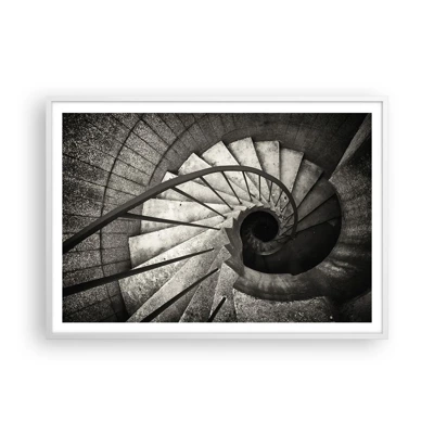 Poster in einem weißen Rahmen - Treppe hoch, Treppe runter - 100x70 cm