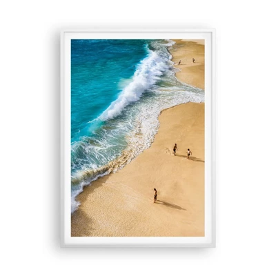 Poster in einem weißen Rahmen - Und dann die Sonne, der Strand… - 70x100 cm
