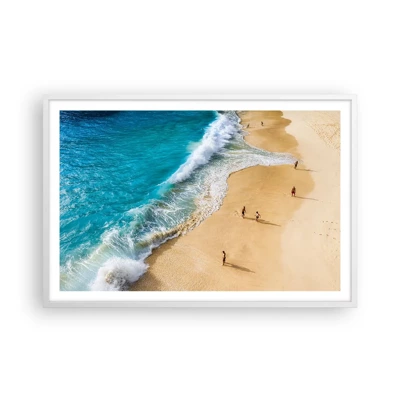 Poster in einem weißen Rahmen - Und dann die Sonne, der Strand… - 91x61 cm