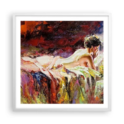 Poster in einem weißen Rahmen - Venus in Gedanken - 60x60 cm