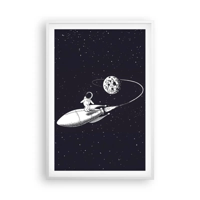 Poster in einem weißen Rahmen - Weltraumsurfer - 61x91 cm