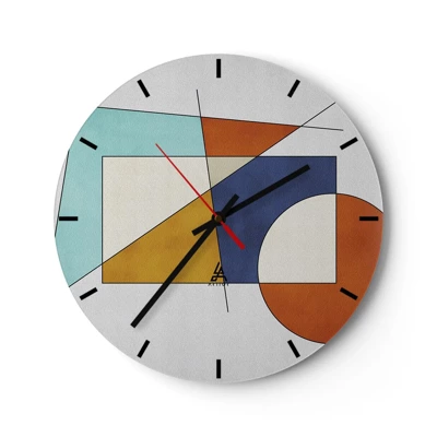 Wanduhr - Glasuhr - Abstraktion: modernistisches Spiel - 40x40 cm