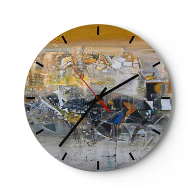 Wanduhr - Glasuhr - Alles wird gut - 40x40 cm