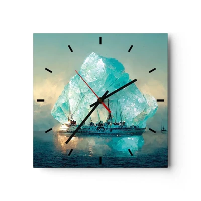 Wanduhr - Glasuhr - Arktischer Diamant - 30x30 cm