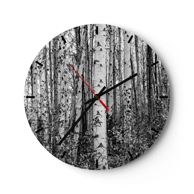 Wanduhr - Glasuhr - Birkenkolonnade - 30x30 cm