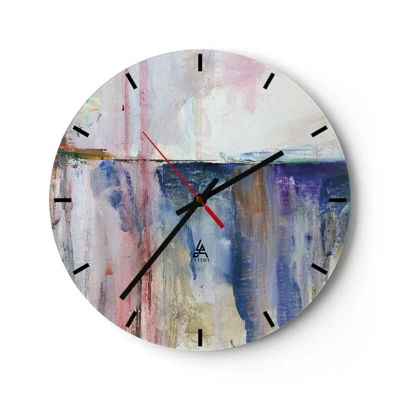 Wanduhr - Glasuhr - Bunte Eindrücke und Assoziationen - 30x30 cm