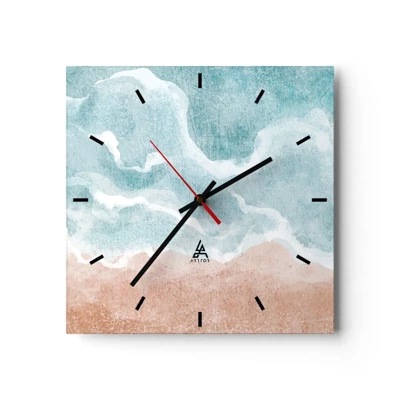 Wanduhr - Glasuhr - Cloud-Abstraktion - 30x30 cm