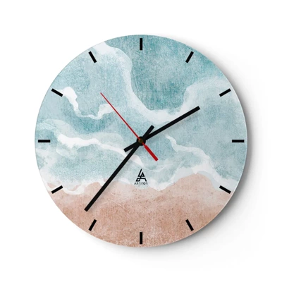 Wanduhr - Glasuhr - Cloud-Abstraktion - 40x40 cm