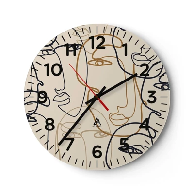 Wanduhr - Glasuhr - Das Porträt wird multipliziert - 40x40 cm