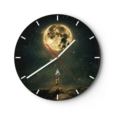 Wanduhr - Glasuhr - Der Mann, der den Mond gestohlen hat - 30x30 cm