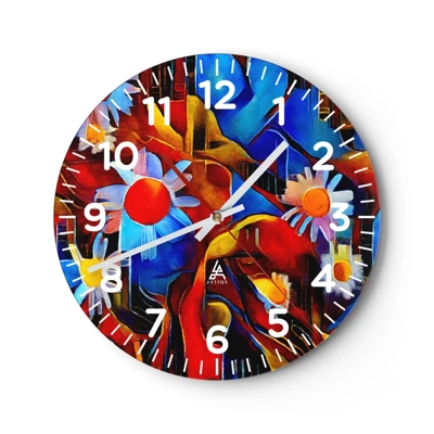 Wanduhr - Glasuhr - Die Farben des Lebens - 40x40 cm