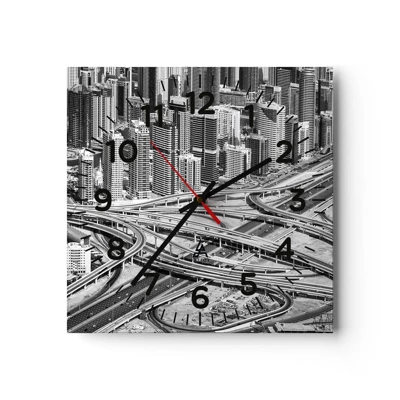 Wanduhr - Glasuhr - Dubai - die unmögliche Stadt - 30x30 cm