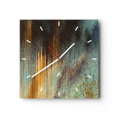 Wanduhr - Glasuhr - Eine nicht zufällige farbenfrohe Komposition - 30x30 cm