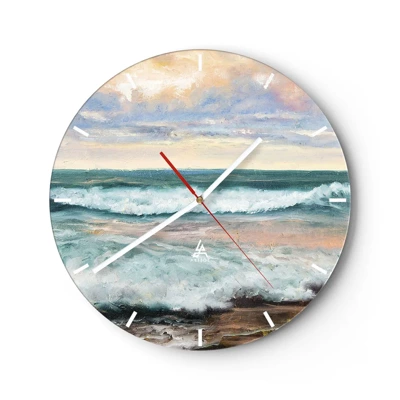 Wanduhr - Glasuhr - Hier werden Sie Ihre Seele baumeln lassen - 30x30 cm