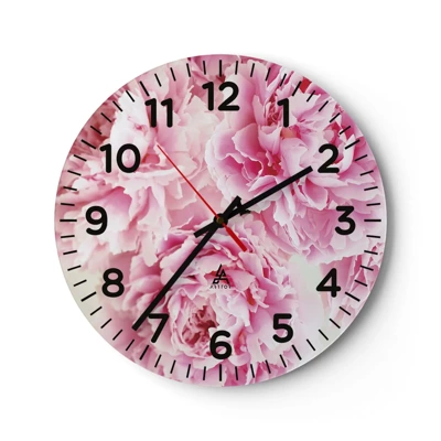 Wanduhr - Glasuhr - In rosa Glamour - 30x30 cm