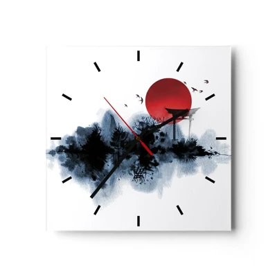 Wanduhr - Glasuhr - Japanische Sicht - 40x40 cm