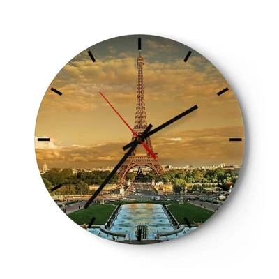 Wanduhr - Glasuhr - Königin von Paris - 30x30 cm