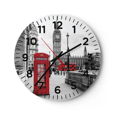 Wanduhr - Glasuhr - London, ohne Zweifel - 40x40 cm