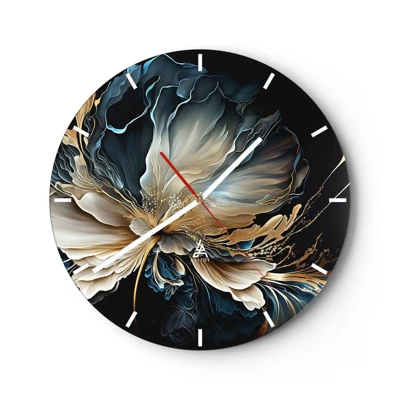 Wanduhr - Glasuhr - Märchenhafte Farnblume - 40x40 cm