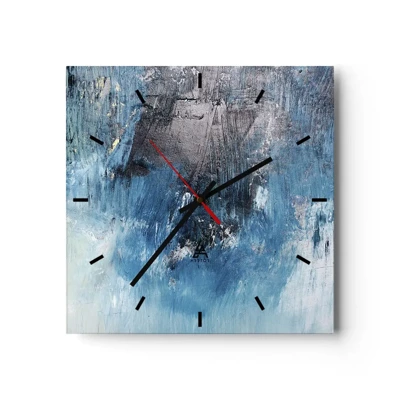 Wanduhr - Glasuhr - Rhapsodie in Blau - 30x30 cm