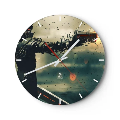 Wanduhr - Glasuhr - Tödliche Waffe - Dein ganz eigener Terminator - 30x30 cm