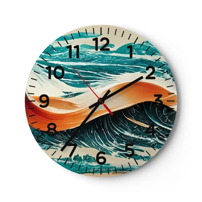 Wanduhr - Glasuhr - Traum eines Surfers - 30x30 cm