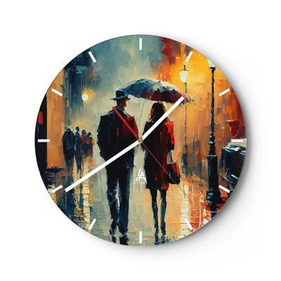 Wanduhr - Glasuhr - Urbane Liebesgeschichte - 30x30 cm