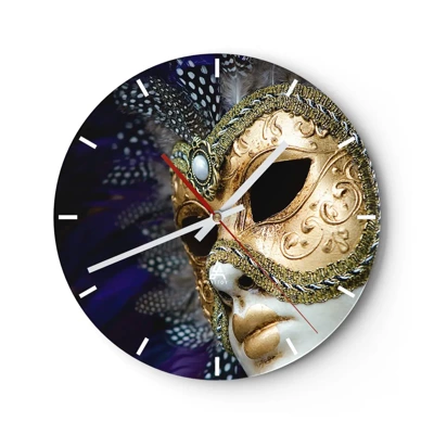 Wanduhr - Glasuhr - Venezianisches Porträt in Gold - 40x40 cm