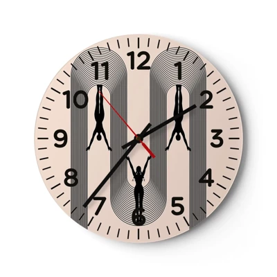 Wanduhr - Glasuhr - Verkehrt herum - 30x30 cm