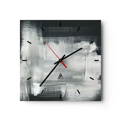 Wanduhr - Glasuhr - Vertikal und horizontal gewebt - 40x40 cm