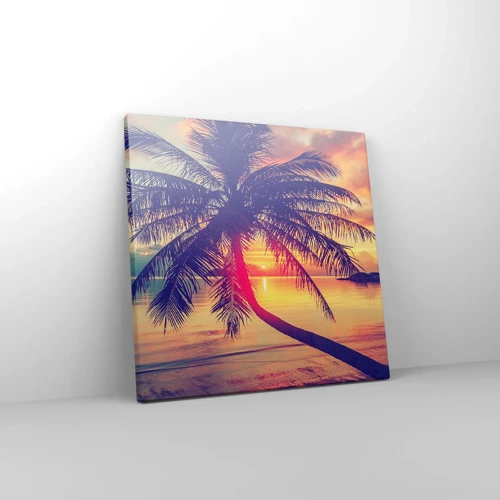 Bild auf Leinwand - Leinwandbild - Abend unter Palmen - 30x30 cm