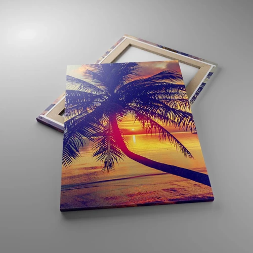 Bild auf Leinwand - Leinwandbild - Abend unter Palmen - 50x70 cm