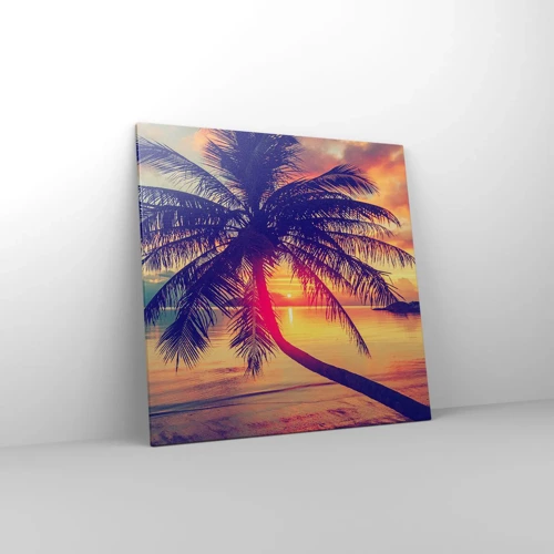 Bild auf Leinwand - Leinwandbild - Abend unter Palmen - 70x70 cm