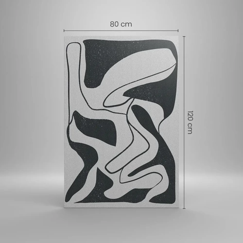 Bild auf Leinwand - Leinwandbild - Abstraktes Spiel im Labyrinth - 80x120 cm
