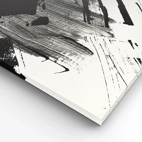 Bild auf Leinwand - Leinwandbild - Abstraktion – Ausdruck von Schwarz - 140x50 cm