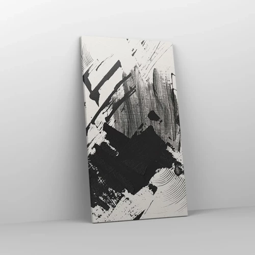 Bild auf Leinwand - Leinwandbild - Abstraktion – Ausdruck von Schwarz - 45x80 cm